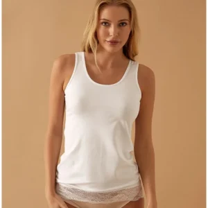 canotta Jadea 4328 bianco spalla larga con pizzo de caro calzature 1