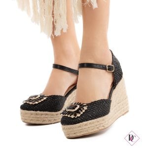 Sandali alti Canalis espadrillas con zeppa in corda e gioielli