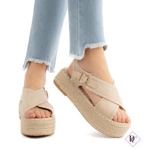 sandali bassi beige espadrillas con zeppa platform in corda de caro calzature (5)