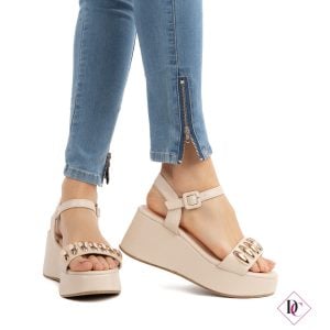 sandali beige con zeppa platform comodi giornalieri de caro calzature (1)