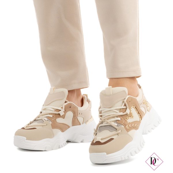 sneakers primavera estate beige con zeppa de caro calzature (4)