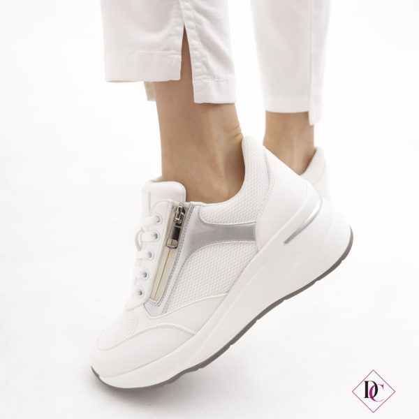 Scarpe Valleverde 36201 Sneakers Donna Con Zeppa E Zip - Blu, Taglia 36, Casual E Comode