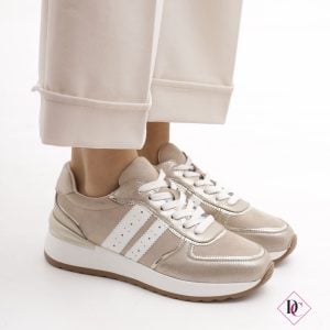 sneakers eleganti oro con zeppa comoda de caro calzature 3