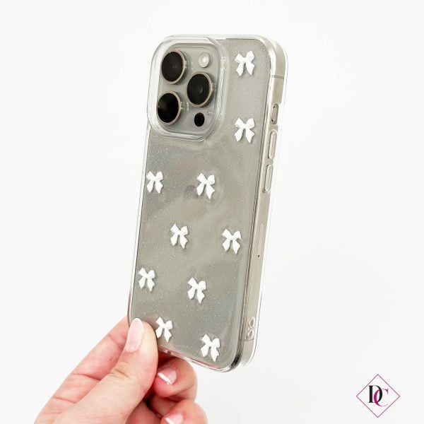 cover cellulare custodia iphone samsung trasparente con fiocchi 1