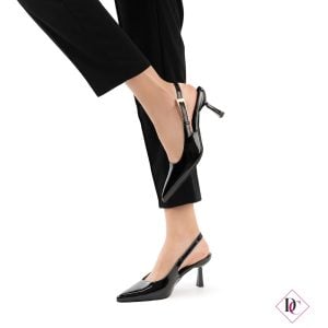 décolleté eleganti nero vernice con tacco alto de caro calzature (1)