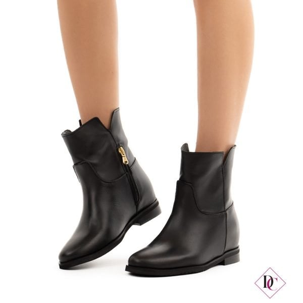 black ankle boots with internal wedge de caro footwear (2)