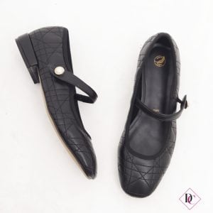 ballerine nere décolleté eleganti tacco basso trapuntate de caro calzature 3