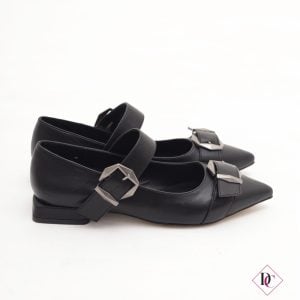 décolleté nero con tacco basso ballerine eleganti de caro calzature 1