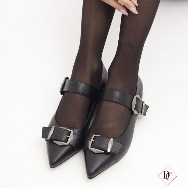 décolleté nero con tacco basso ballerine eleganti de caro calzature