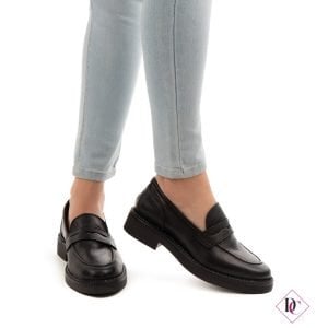 mocassini neri vera pelle tacco basso de caro calzature (3)