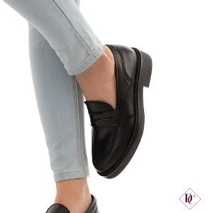 mocassini neri vera pelle tacco basso de caro calzature (4)