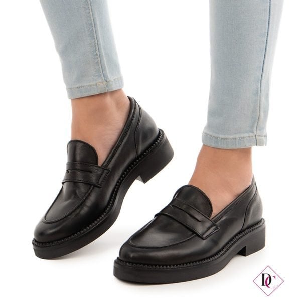 mocassini neri vera pelle tacco basso de caro calzature (5)