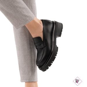 mocassini neri vera pelle tacco comodo de caro calzature
