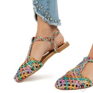 Sandali bassi Afrodite punta chiusa ballerine intrecciate