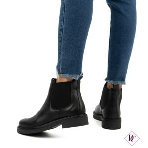 stivaletti bassi neri vera pelle beatles de caro calzature (1)