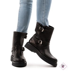 Bikers Galatina stivaletti alla caviglia vera pelle tacco basso