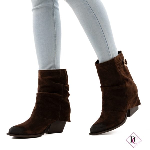 stivaletti camoscio testa di moro texani tacco comodo de caro calzature (5)