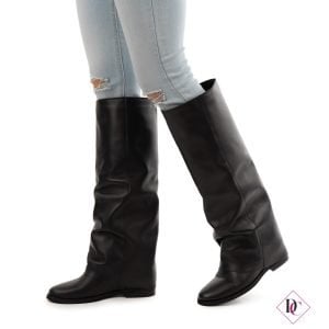 stivali neri vera pelle con zeppa interna de caro calzature (4)