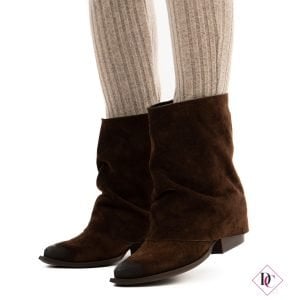 stivali texani alla caviglia camoscio marrone de caro calzature (5)