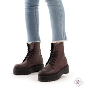 anfibi bordeaux vera pelle con zeppa platform de caro calzature (1)