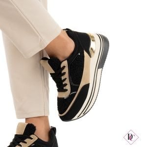 sneakers nere con pelliccia e zeppa de caro calzature (3)