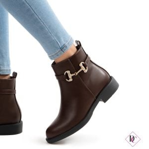 stivaletti bassi marrone alla caviglia eleganti de caro calzature