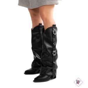 stivali neri texani con tacco alto e gambale largo de caro calzature (2)