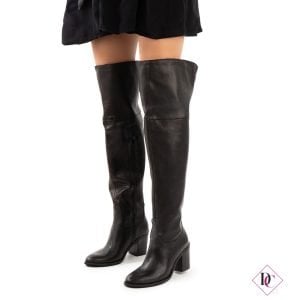 stivali sopra il ginocchio neri vera pelle con tacco comodo de caro calzature (2)