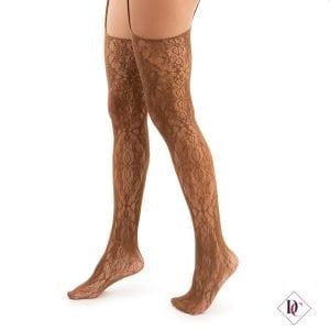 calze autoreggenti pizzo marrone collant elasticizzati de caro calzature (3)