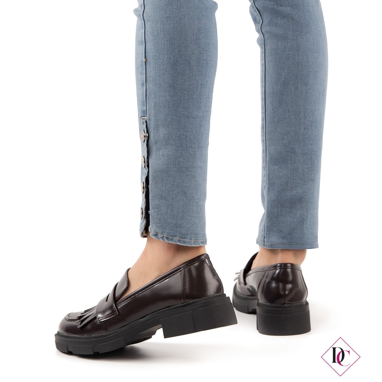 Mocassini Con Tacco Basso Punta Quadrata Naplak Nero F/W - Foto 4