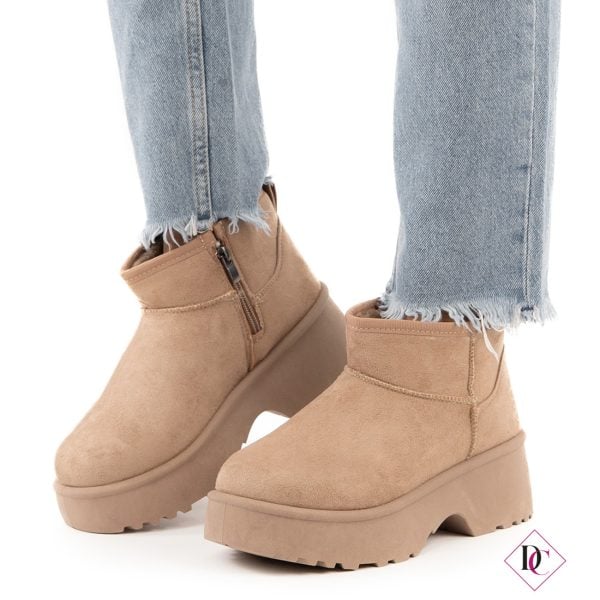 scarponcini caldi khaki con pelliccia interna de caro calzature (5)