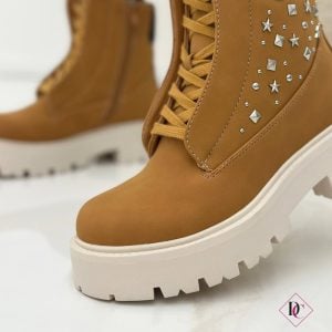 Anfibi camel con lacci e tacco comodo Marc Ellis De Caro Calzature 4