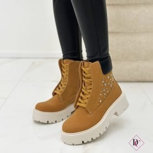 Anfibi camel con lacci e tacco comodo Marc Ellis De Caro Calzature 6