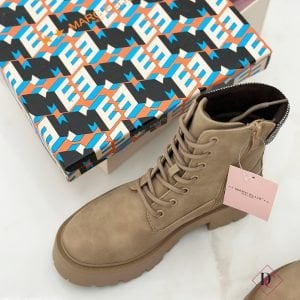 anfibi beige Marc Ellis con lacci e strass De Caro Calzature