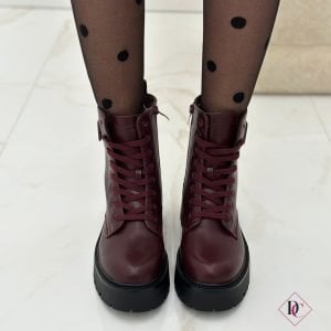 anfibi bordeaux con lacci tacco basso Marc Ellis De Caro Calzature 1