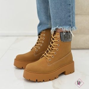 anfibi camel Marc Ellis con lacci e strass De Caro Calzature 4