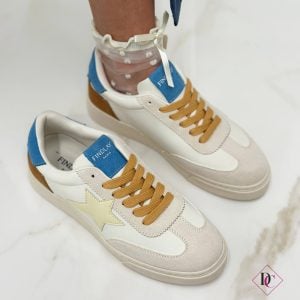 sneakers basse con stella beige blu de caro calzature 5