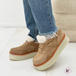 Sneakers Classy Marc Ellis con pelliccia e zeppa platform