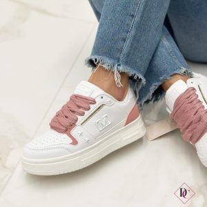 sneakers bianco rosa Marc Ellis con zeppa de caro calzature