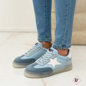 sneakers blu con stella casual chic de caro calzature