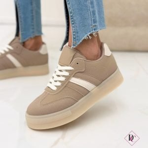 sneakers marrone zon zeppa platform primavera estate de caro calzature (1)