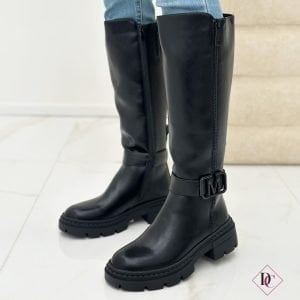 stivali neri Marc Ellis anfibi al polpaccio tacco basso De Caro Calzature 6