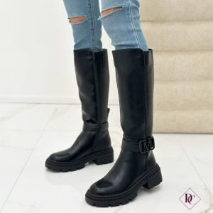 stivali neri Marc Ellis anfibi al polpaccio tacco basso De Caro Calzature 7