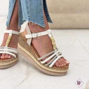 sandali bianchi con zeppa alta in corda anti sudore de caro calzature (4)