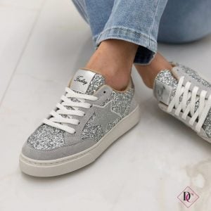 sneakers eleganti argento con strass de caro calzature (4)
