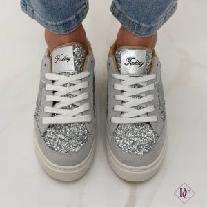 sneakers eleganti argento con strass de caro calzature (5)