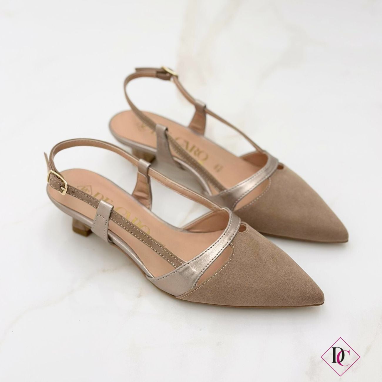 Décolleté eleganti Mardita con tacco basso Made in Italy