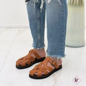 sandali bassi punta chiusa vera pelle cuoio de caro calzature (9)