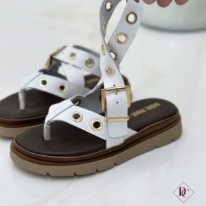 sandali bassi vera pelle infradito bianco suola alta morbida de caro calzature (7)