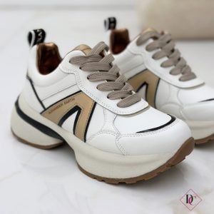 Sneakers Alexander Smith mod.Victoria con zeppa alta bianco oro de caro calzature (8)